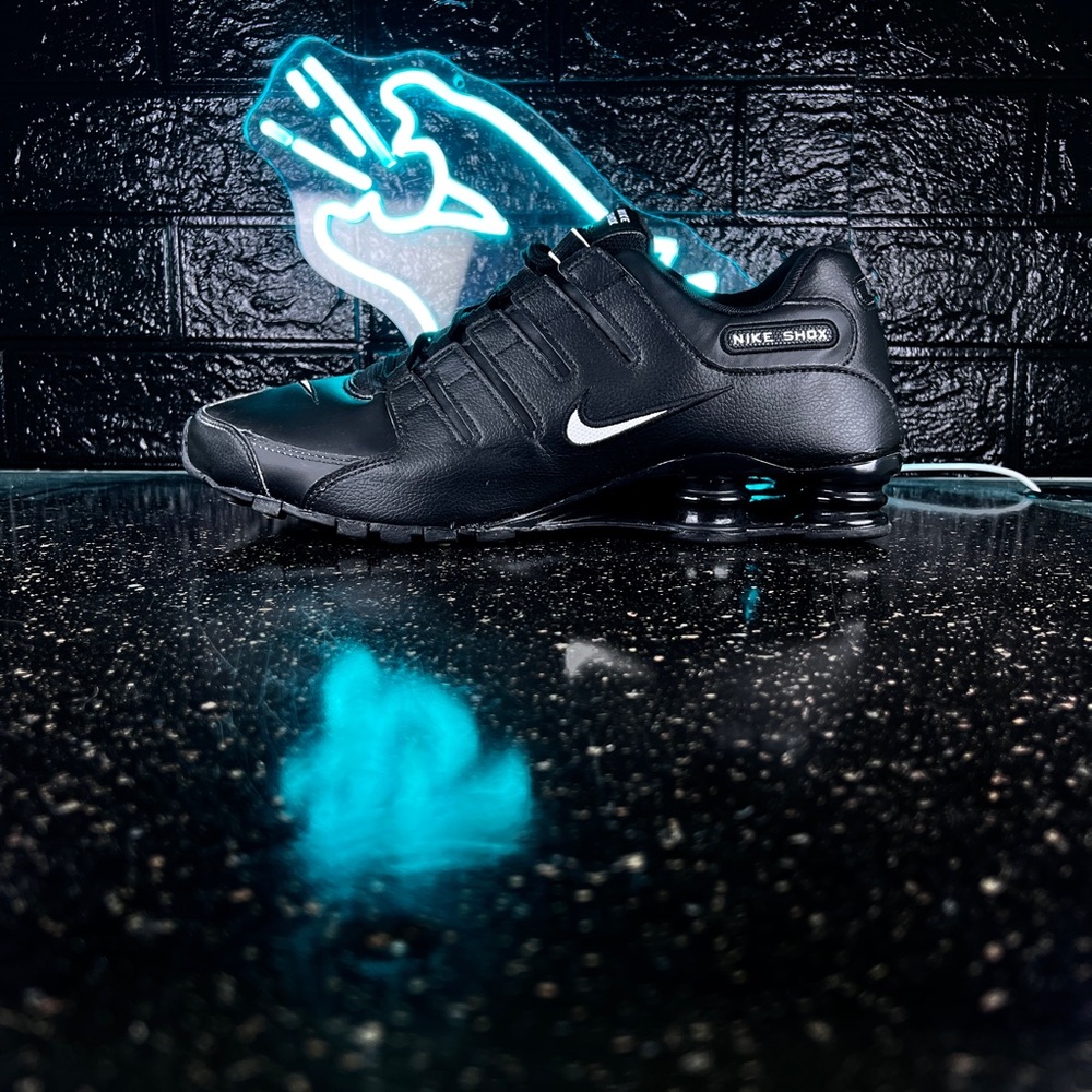 Nike Shox NZ Triple Black Men’s Leather Running Shoes Sneakers 501524-091 - 13